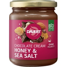 Davert Chocolate Cream Honey & Sea Salt 250g – Schoko-Nuss Aufstrich mit Honig und Salz, natürlich ohne Palmfett – 100% Davert Bio-Qualität (1 x 250g)