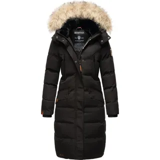 Marikoo Damen langer Winterjacke Stepp Parka mit abnehmbarer Kapuze Schneesternchen