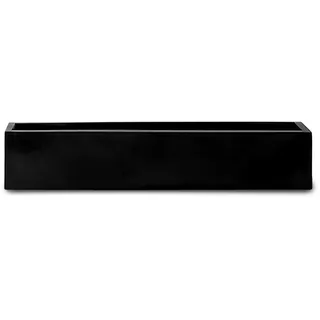 amei Der Lange Balkonkasten Pflanzkübel, Schwarz, 80 x 17 x 15 cm | Blumenkasten für Fensterbank & Terrasse, Stonefiber, handgefertigt, frostsicher, UV-beständig, innen & außen