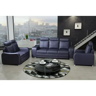 Moderne Wohnzimmer Komplett Garnitur 3+2 Couch Sofagarnitur Sitz Polster Sofa - Dunkelblau