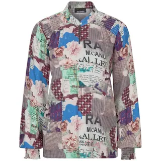 GOLDNER Schlupfbluse »Bluse mit Stehkragen aus Viskose-Satin«, beige