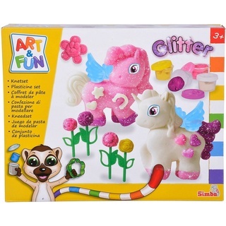 Simba 106326016 - Fun Knetset Einhorn, 4x 50g Knete, 2x Einhorn-Form, Zubehör, ab 3 Jahre