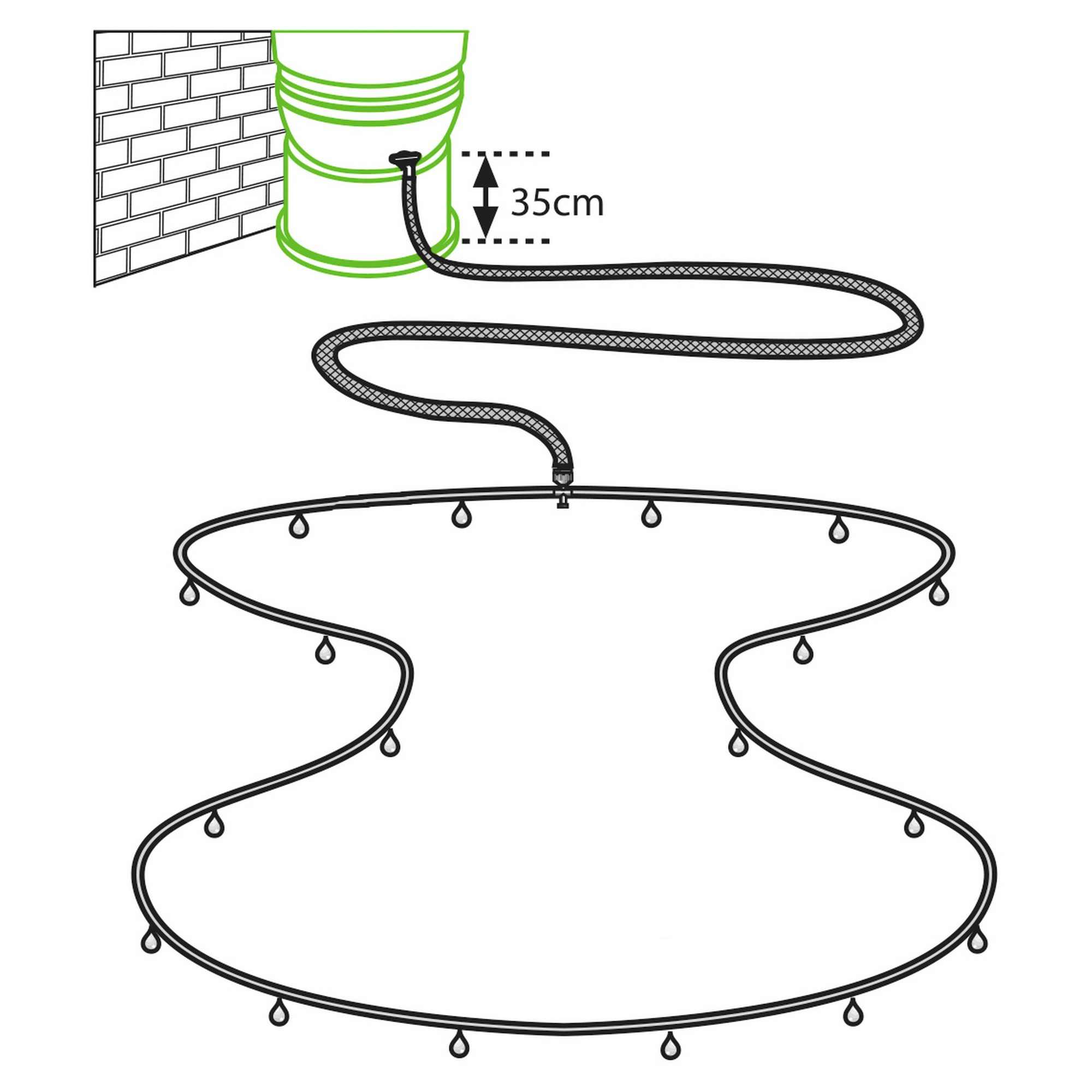 Bild von Regentonnentropfrohr für Gemüsebeet RWK50