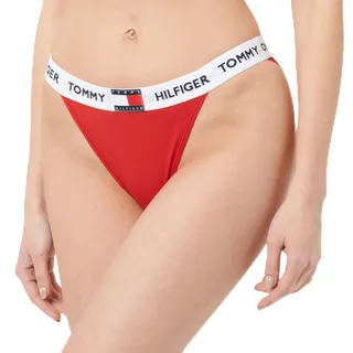 Tommy Hilfiger Damen Slip Bikini Form Tanga mit Spitze, Rot (Primary Red), S