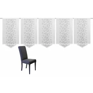 HOME WOHNIDEEN Schiebegardine »JENNA« Klettband 5 Stk. tlg. Schiebevorhang Jacquard Set, inkl. Befestigungszubehör, weiß