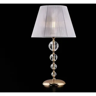 Klassische Tischlampe Ruben Metall Gold und Kristall 1 Licht E27