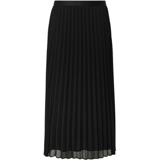 Faltenrock S.OLIVER BLACK LABEL, Damen, Gr. 48, schwarz, Web, Obermaterial: 100% Polyester. Futter: 100% Viskose, unifarben, normal 3/4-Länge, Röcke Faltenrock, mit elastischem Bündchen