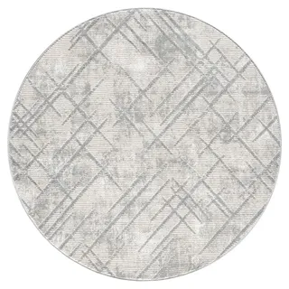 carpet city Kurzflor-Teppich Antik 245 Grau 200 cm Rund , Textil , Abstrakt , 200x200 cm , Oeko-Tex® Standard 100 , für Fußbodenheizung geeignet, pflegeleicht, strapazierfähig , Teppiche und Böden, Teppiche