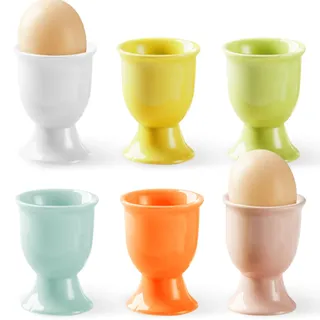 Wydexint 6er Eierbecher Set Aus Porzellan, Egg Cup Holder, Frühstück Eierhalter, Bunte Eierbecher Im, Eierbecher, Eierstnder Für Jeden Frühstückstisch, Weich Hart Gekocht Eier Haus Restaurant, Bunte
