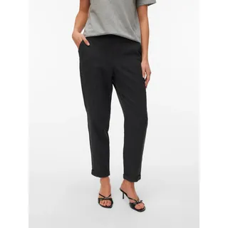 Vero Moda Anzughose "VMMAYA BESTIE MW LOOSE PANT NOOS", Damen, Gr. M (38), Länge 32, dunkelgrau melange, Web, Obermaterial: 94% Polyester, 4% Viskose, 2% Elasthan, meliert, unifarben, knöchellang, Hosen Anzughose