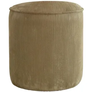 Atelier Del Sofa Stilvoller khakifarbener Pouf, 43 x 45 x 43 cm | 100% Holzrahmen, weicher Teddy-Stoff, 5 cm große DNS-Feder | Perfekt für Moderne Wohn- und Schlafzimmer