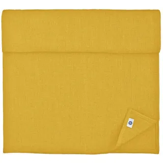Linen & Cotton Tischläufer Hygge, 100% Leinen - Senfgelb Gelb, 40x130 cm | Stoff Tischband Modern, Tischdeko Stoff Läufer Tisch Lang für Home Esstisch Restaurant Hotel Party Sommer Geburtstag Ostern
