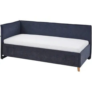 Meise Möbel meise.möbel Polsterbett Fun mit Lattenrost Stoff Blau Dunkelblau 140 x 200 cm