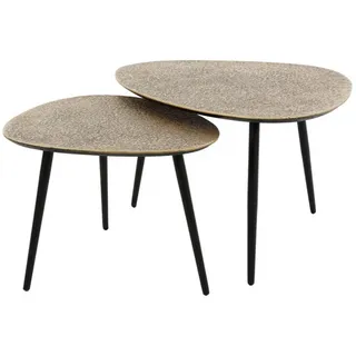 Kawola Couchtisch Lauca 2ER SET Bronze Metall , Bronzefarben , Dreieckig , 80x43x59 cm , Wohnzimmer, Wohnzimmertische, Couchtische