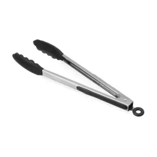 HENDI Servierzange mit hitzebeständigem Silikon-Greifer, Kochzange mit Antihaft-Griff sorgt für weniger klebende Speisereste, Länge: 34,5 cm