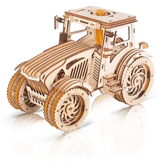 GuDoQi 3D Holz Puzzle, Modell Traktor mit Gummibandmotor, Holzbausatz zu Bauen, DIY Montage Holzpuzzle, Bastelset, Geburtstags Geschenk aus Holz fur Erwachsene Männer Jugendliche