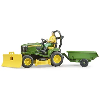 Bruder 62104 - Aufsitzrasenmäher mit Anhänger und Gärtner mehrfarbig 1:16