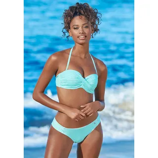 s.Oliver Bügel-Bandeau-Bikini in getwisteter Optik, mint, weiß