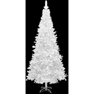 vidaXL Künstlicher Weihnachtsbaum mit Beleuchtung Kugeln L 240 cm Weiß - Weiß