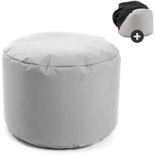 Mokebo Pouf mit Schutzhülle Der Ruhepouf , Grau , Textil , 60x40x60 cm , Oeko-Tex® , Wohnzimmer, Sessel, Hocker & Hockerbänke, Poufs