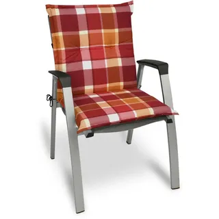 Beautissu Niederlehner Auflage 100 x 50 x 6 cm rot kariert 1-tlg.