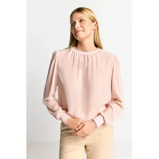 Rich & Royal Chiffonbluse, schlichtes Design, rosa