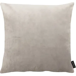 Dekokissen APELT "Castello, Uni Samt" Gr. 2, grau (hellgrau, unifarben), B:46cm L:46cm, Bezug: 100% Polyester, Dekokissen_Sitzkissen_Kissenhüllen, Dekokissen, Kissenhülle ohne Füllung, 1 Stück