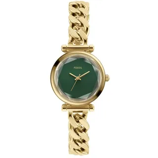 Fossil Carlie Damen 28MM Goldfarbene Edelstahluhr, ES5441