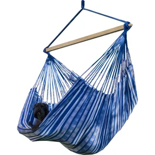 Potenza Hängesessel 160x115 cm Pereira L Hängestuhl , Hängesitz bis 130 kg Handgefertigt aus Baumwolle Hängematte Schaukelstuhl - Blau