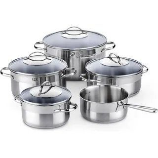 RIESS MURANO Topf-Set 9-tlg. Kochtopf + Stielkasserolle + Fleischtopf + Bratentopf + Dämpfeinsatz + 4 x weitere Teile