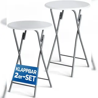 CASARIA Klapptisch Ø 60 x 110 cm Weiß