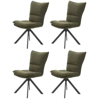 Drehstuhl JOCKENHÖFER GRUPPE "Florina", schwarz, grün, B:52cm H:91cm T:61cm, Stühle, Drehstuhl, 4-Fuss-Stuhl, inklusive Drehfunktion (360), Mattenoptik