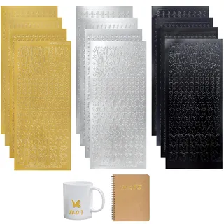 12 Stück PVC Wachsbuchstaben Kerzen Aufkleber Set DIY Letters Candle