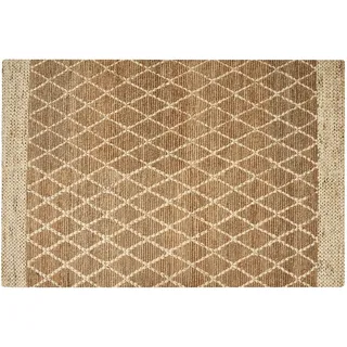 BELIANI Teppich Beige Jute Rechteckig 200x300 cm Geometrisches Muster Handgewebt Boho Kurzhaar für Fußbodenheizung Wohnzimmer Schlafzimmer Ausstattung - Beige