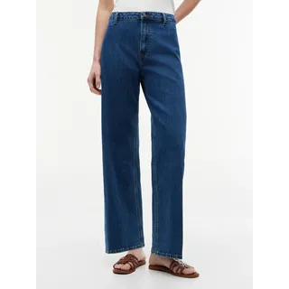High-waist-Jeans TOMMY HILFIGER "WIDE LEG RIAN HW ANKLE", Damen, Gr. 26, Länge 30, rian, Denim/Jeans, Obermaterial: 99% Baumwolle, 1% Elasthan, unifarben, lässig geschnitten knöchellang, Jeans High-waist-Jeans, Baumwollmischung, lässig geschnitten, High Waist