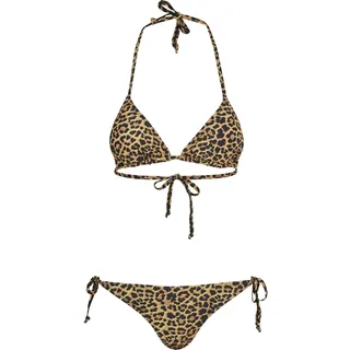 URBAN CLASSICS Triangel-Bikini Damen Braun/Schwarz 42 Cup A/B