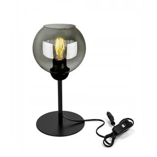 Tischlampe Pendellampe Kugel Schwarz Grau Weiß (N100-L1) - Schwarz