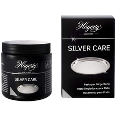 Hagerty Silver Care Silbercreme 185g I Effektive Politur zur Reinigung & Pflege von Silber & Silbermetall I Reiniger für oxidiertes Besteck, Teller, Tabletts I mit Schwamm