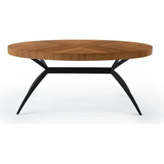 Speisetisch Tafel Ovaltisch Designertisch Ausziehtisch Esstisch Tisch - Braun