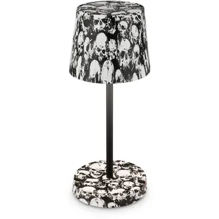 BRILONER - LED Tischlampe kabellos IP44 mit Touch, dimmbar in Stufen, Spritzwasserschutz, Nachttischlampe, Leselampe, LED Lampe, Campinglampe, Tischleuchte, Outdoor Lampe, 26x10,5 cm, Skulls Motiv