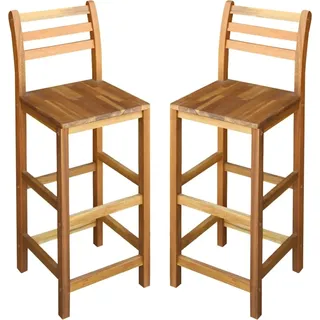 Möbel Outdoor Relaxsessel,Balkonstuhl Barhocker 2 Stk. Massivholz Akazie DE64413 - Braun