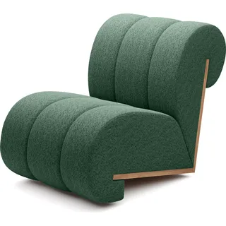 DOMO-HOME Polstersessel CATCH ME | Komfortpolsterung Moderne Polstersessel | 3D-Strukturstoff und hohe Beständigkeit | Fotel mit Komfortpolsterung und stilvollen Holzdetails | Farbe grün - Grün