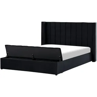 Beliani Polsterbett Schwarz Noyers - Textil , 180x200 cm , Schlafzimmer, Betten, Polsterbetten