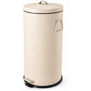 Relaxdays Mülleimer 30 l Beige