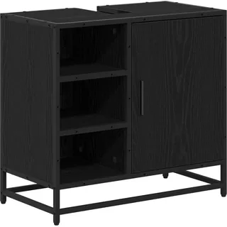 vidaXL Badezimmerschrank Schwarz Eichen-Optik 65 x 33 x 60 cm - Schwarz