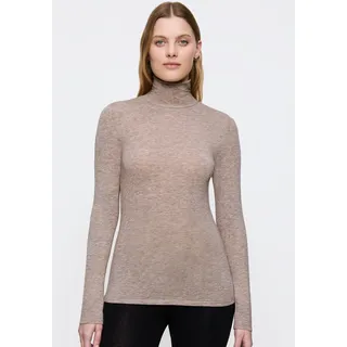 Triumph Langarmshirt "Beauty Layers Top LSL Turtleneck 04" temperaturausgleichend, braun, light combination