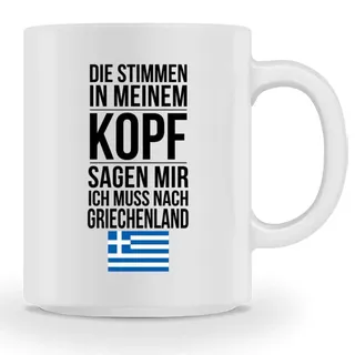 Lustige Tasse mit Spruch Ich muss nach Griechenland Mama Papa Chef Kollegen