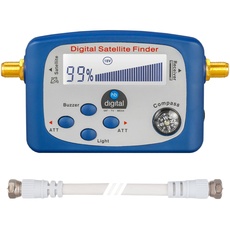 HB-DIGITAL SATFINDER mit LCD Anzeige Kompass und Ton + F-Verbindugskabel + Deutsche Anleitung
