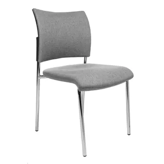 Topstar Visit 10 Besucherstuhl, Konferenzstuhl,Polster (2er-Set), stapelbar, Stoff, Hellgrau