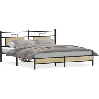 vidaXL Bettgestell ohne Matratze Sonoma-Eiche 160x200 cm Holzwerkstoff - Braun